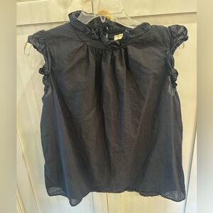 Stark X Women's Ruffled Black Top size medium! 100% cotton